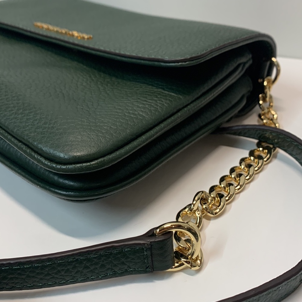 Like New Michael Kors Green Leather Crossbody Bag